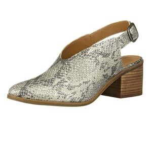 Lucky Brand lideton Metallic snake print leather stylish slingback pump heels